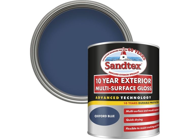 Sandtex 5101324 10 Year Multi Surface Gloss Oxford Blue