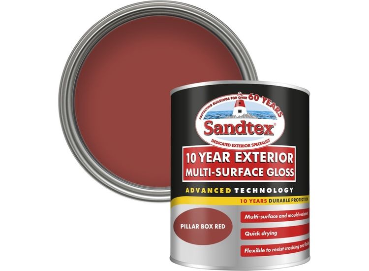 Sandtex 5101325 10 Year Multi Surface Gloss Pillar Box Red