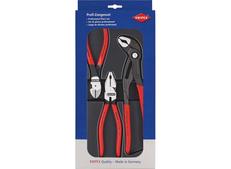 Draper 25017 KNIPEX 00 20 10 Power Set, 1x 02 01 180, 1x 87 01 250, 1x 74 01 160