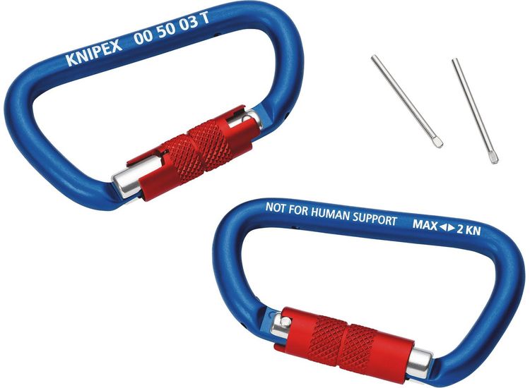 Draper 25035 KNIPEX 00 50 03 T BK Carabiner 2 Pieces, 82mm