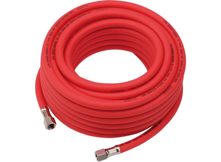 Draper 31735 High Visibility Hybrid Air Hose, 15m x 8mm, 1/4" BSP, Red