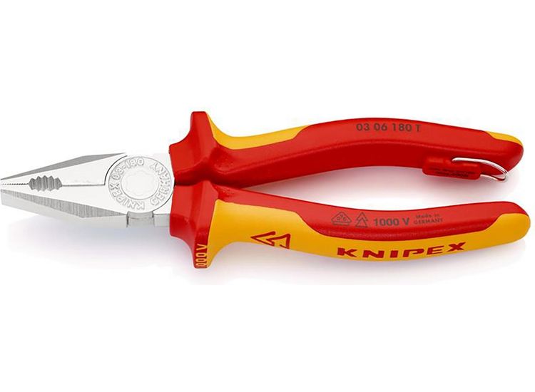 Draper 25157 KNIPEX 03 06 180 T BK Combination Pliers, 180mm (self-service card/blister)