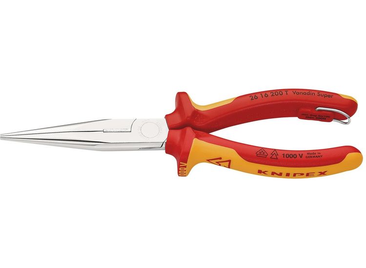 Draper 25245 KNIPEX 26 16 200 T BK Snipe Nose Side Cutting Pliers, 200mm (self-service card/blister)
