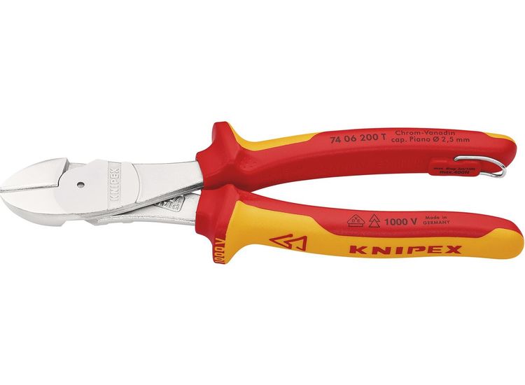Draper 25626 KNIPEX 74 06 200 T BK VDE Insulated High Leverage Diagonal Cutter, 200mm