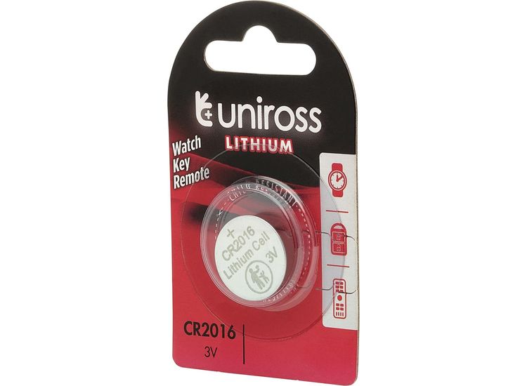 Draper 21593 Uniross Lithium Coin Cell CR2016 Battery