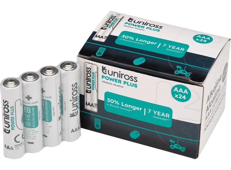 Draper 21601 Uniross LR03 AAA Power Plus Alkaline Batteries (Pack of 24)