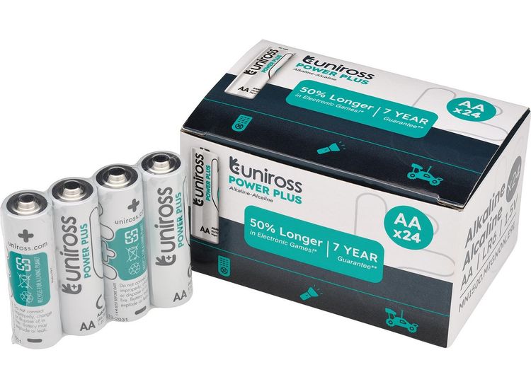 Draper 21607 Uniross LR6 AA Power Plus Alkaline Batteries (Pack of 24)