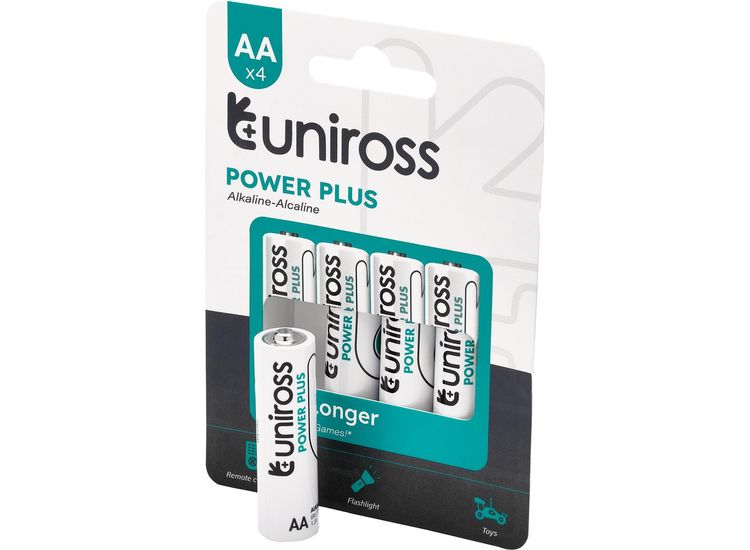 Draper 21610 Uniross LR6 AA Power Plus Alkaline Batteries (Pack of 4)