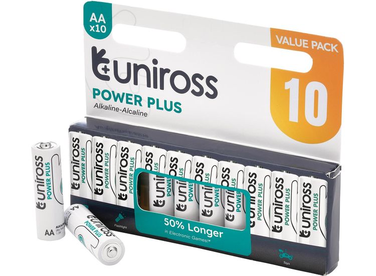 Draper 21619 Uniross LR6 AA Power Plus Alkaline Batteries (Pack of 10)