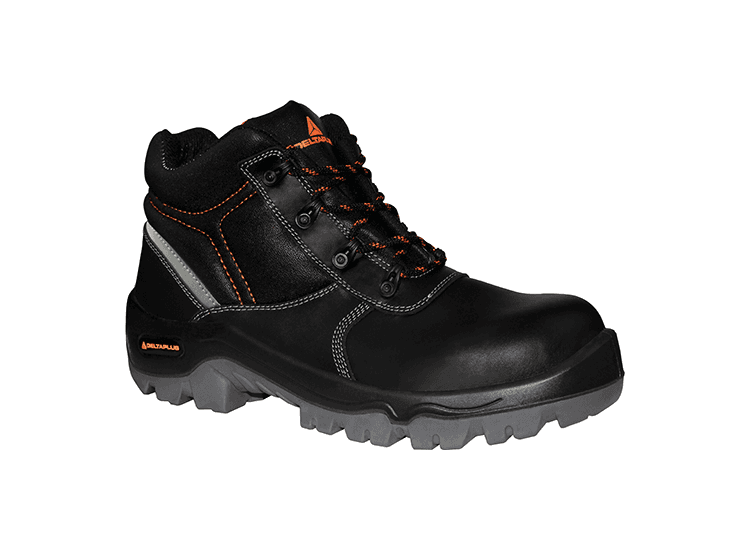 DELTAPLUS Lightweight Composite Water Resistant Leather Hiker Safety Boots - Black
