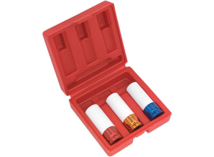 Sealey SX031 Alloy Wheel Impact Socket Set 3pc 1/2"Sq Drive