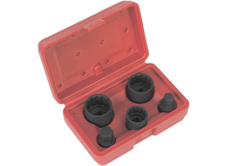 Sealey SX053 Impact Hub Socket &amp; Socket Bit Set 5pc 12-Point 1/2"Sq Drive