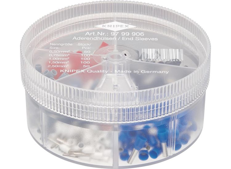 Draper 24633 KNIPEX 97 99 906 Assortment Boxes with 450 insulated Wire Ferrules 5 x Wire Ferrule Sets