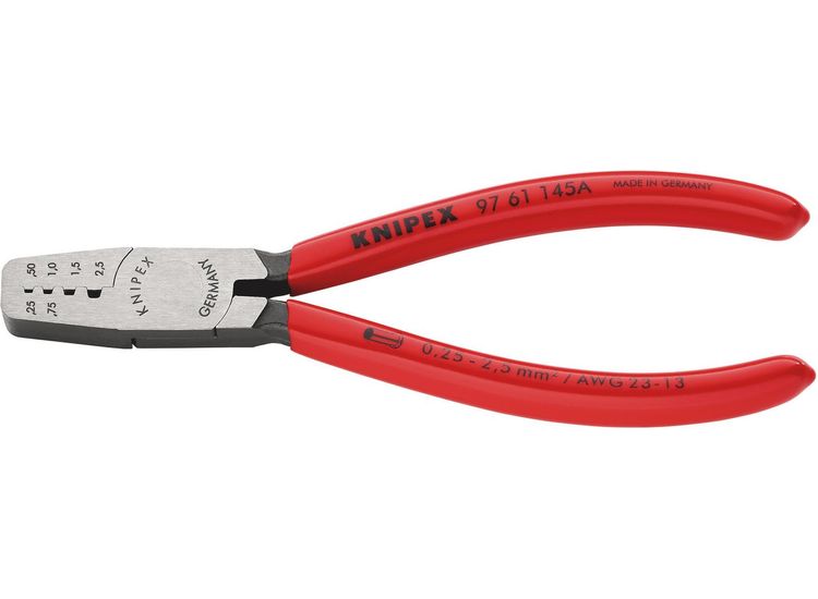 Draper 26145 KNIPEX 97 61 145 A SB Crimping Pliers for Wire Ferrules, 145mm