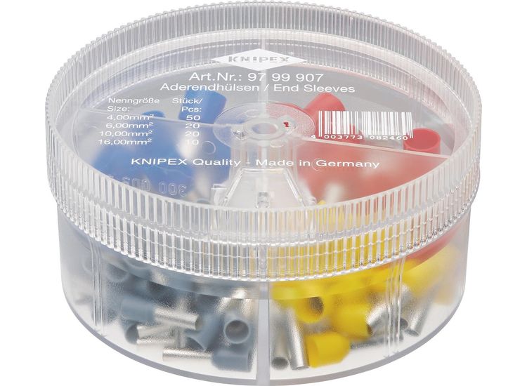 Draper 26153 KNIPEX 97 99 907 Assortment Boxes with 100 Insulated Wire Ferrules, 4 parts