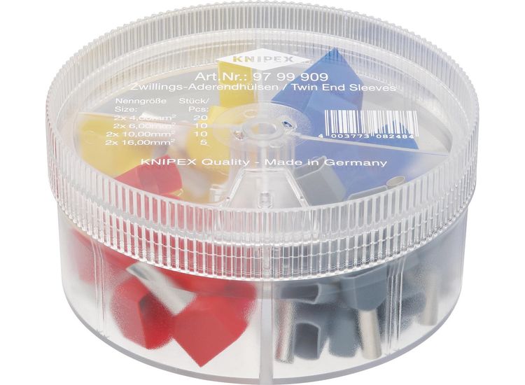 Draper 26155 KNIPEX 97 99 909 Assortment Boxes with 45 Twin Wire Ferrules, 4 parts