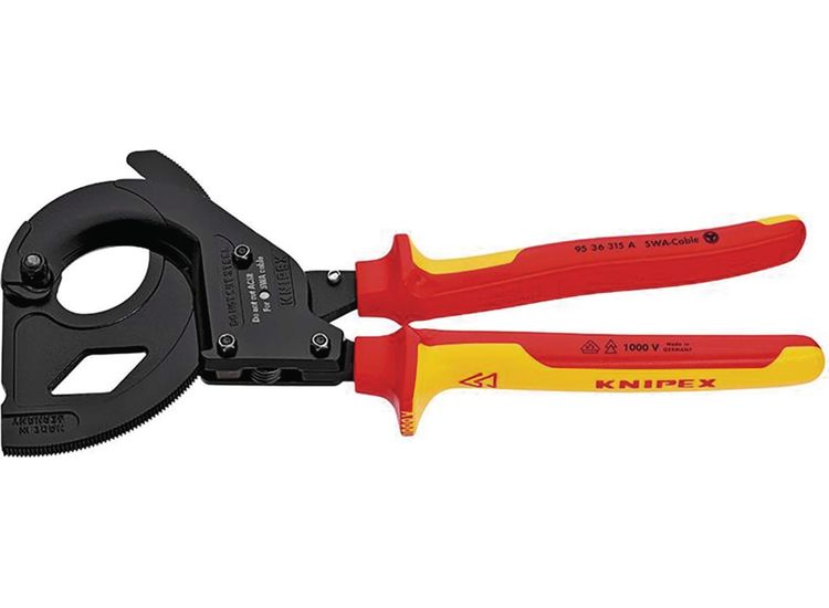 Draper 85552 KNIPEX 95 36 315 A VDE Cable Cutter, Ratchet Action fro SWA Cables, 315mm