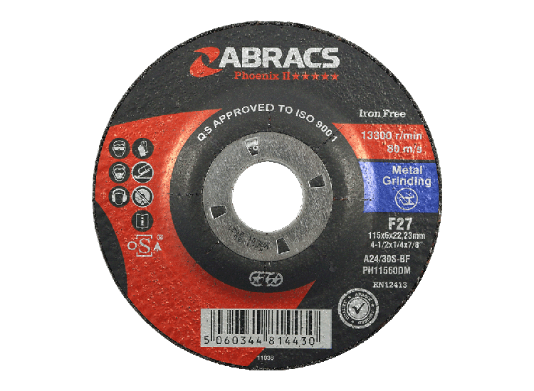 ABRACS 'Phoenix II' Depressed Centre Metal Grinding Discs