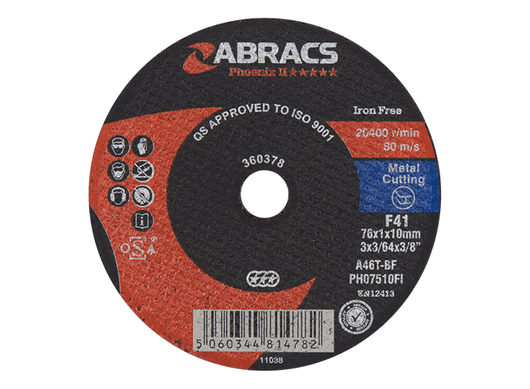 ABRACS 'Phoenix II' Mini Cut-Off Extra Thin Flat Cutting Discs INOX