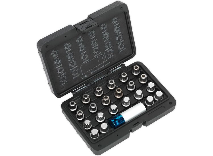 Sealey SX210 Locking Wheel Nut Key Set 23pc - VAG