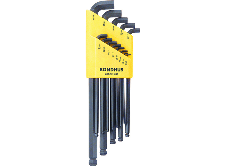 BONDHUS Stubby Ball Hex Key Wrench Set - Imperial