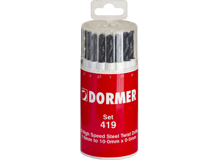 DORMER 'A100' HSS Jobber Twist Drill Set - Metric Set No. '419'