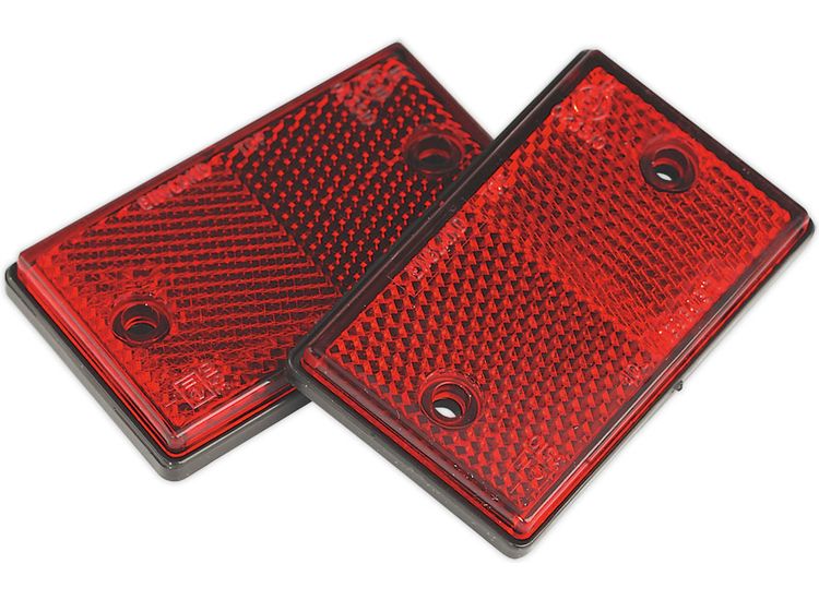 Sealey TB24 Reflex Reflector Red Oblong Pack of 2