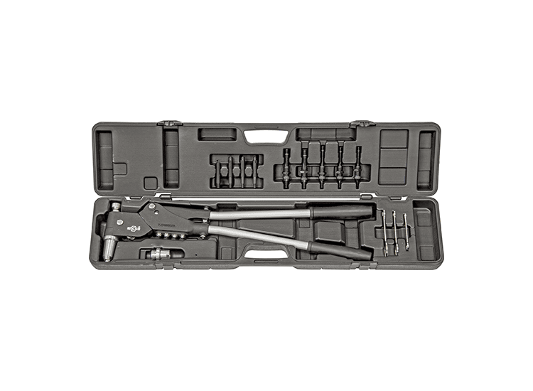 Heavy Duty Long Handled Swivel Head Riveter and Nut Sert Riveter Kit