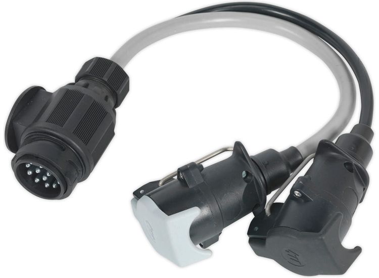 Sealey TB55 Conversion Lead 13-Pin Euro to 7-Pin N &amp; S Type Plugs 12V