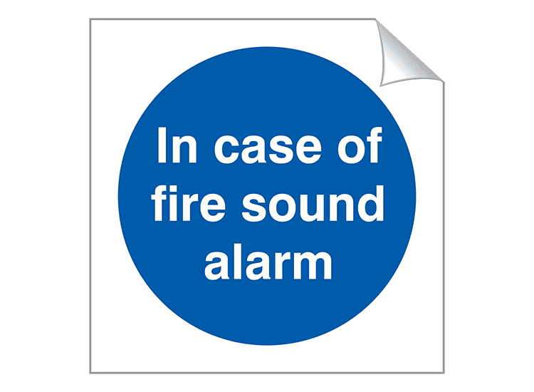 In Case Of Fire Sound Alarm - 120 x 120 mm