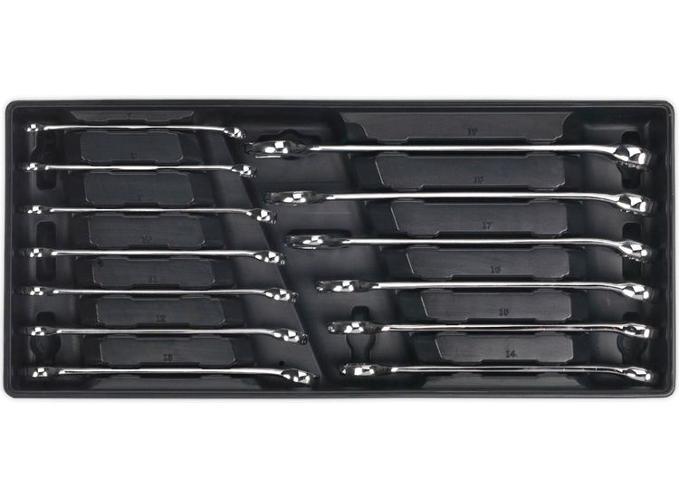 Sealey TBT01 Tool Tray with Combination Spanner Set 13pc Metric