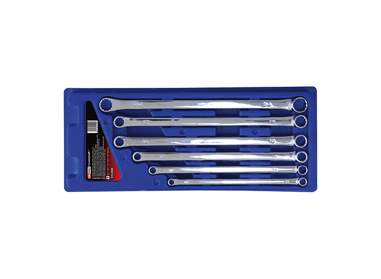 KS TOOLS 'CHROMEplus<sup>&amp;reg;</sup>' Extra Long Double Ring Spanner Set
