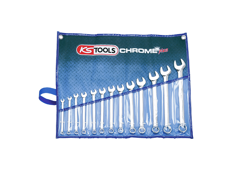 KS TOOLS 'CHROMEplus<sup>&amp;reg;</sup>' Mirror Polished Combination Spanner Set