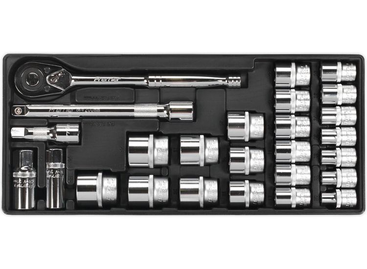 Sealey TBT21 Tool Tray with Socket Set 26pc 1/2"Sq Drive