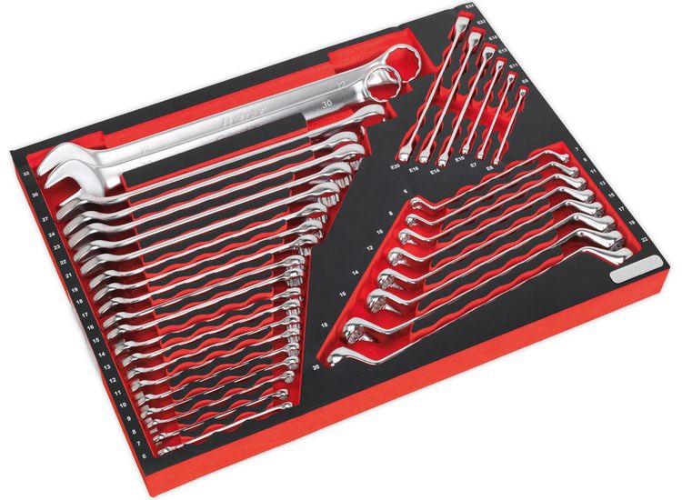 Sealey TBTP03 Tool Tray with Spanner Set 35pc