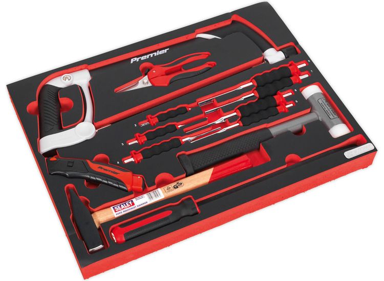 Sealey TBTP06EU Tool Tray with Hacksaw, Hammers &amp; Punches 13pc