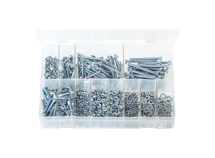 Machine Screws with Nuts &amp; Washers, Pan Head, Slotted - Metric