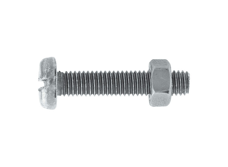 Machine Screws with Nuts, Pan Head, Slotted - Metric