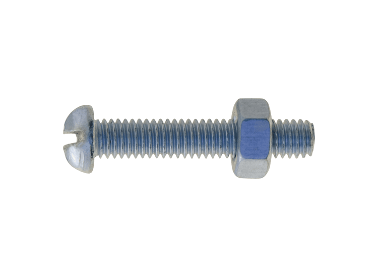 Machine Screws with Nuts, Round Head, Slotted - BA