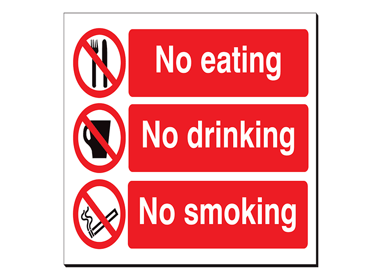 No Eating / Drinking / Smoking - 480 x 350 mm
