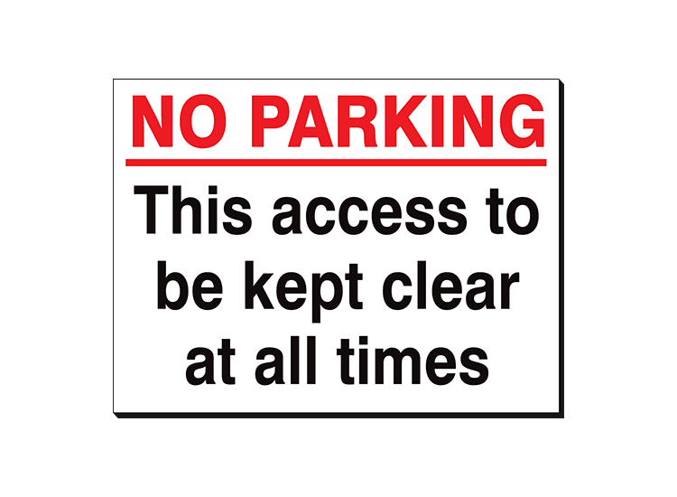 No Parking This Access To Be Kept Clear - 360 x 240 mm