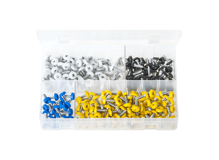 Number Plate Fasteners with Plastic Head - Short