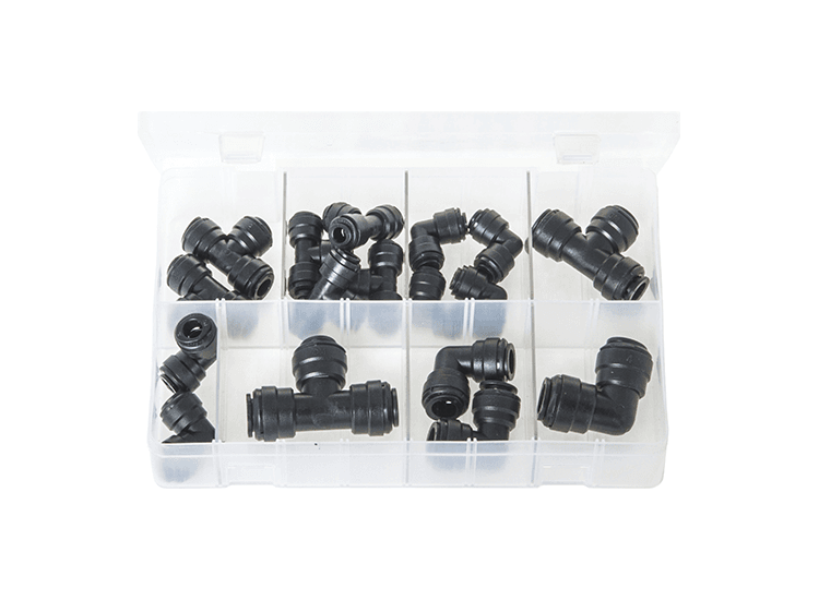 Quick-Fit Couplings - Elbows + Tees, Metric