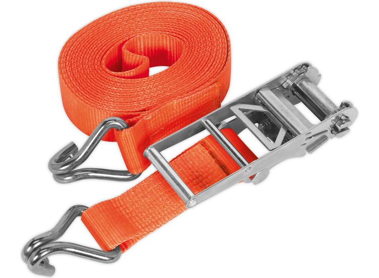 Sealey TD10010J Ratchet Tie Down 75mm x 10m Polyester Webbing 10000kg Load Test
