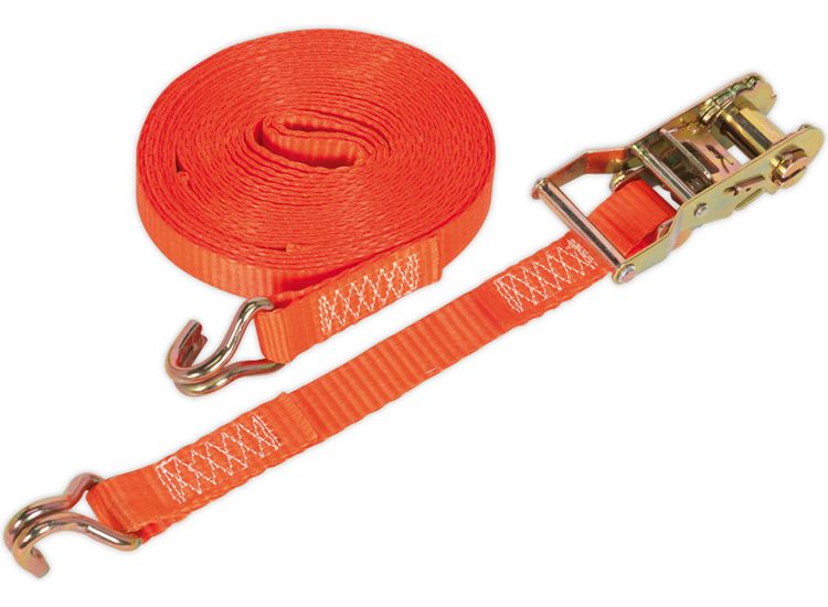 Sealey TD1508J Ratchet Tie Down 25mm x 8m Polyester Webbing 1500kg Load Test