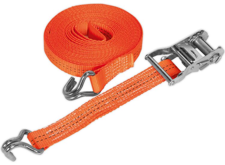 Sealey TD2008J Ratchet Tie Down 35mm x 8m Polyester Webbing 2000kg Load Test