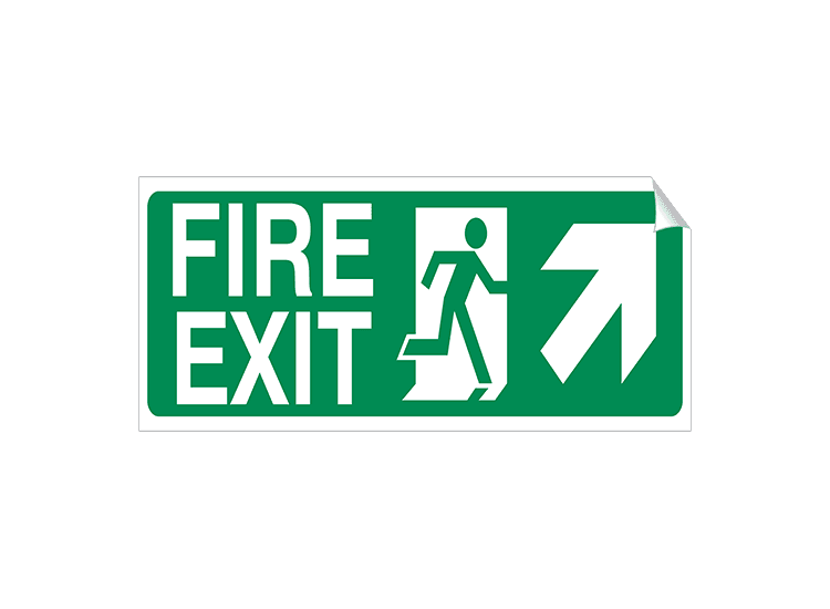 Right Corner Arrow - Fire Exit - 450 x 150 mm