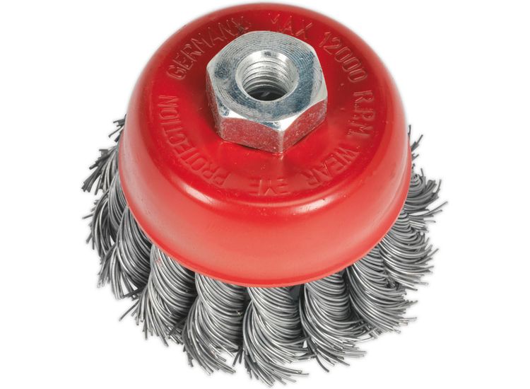 Sealey TKCB652 Twist Knot Wire Cup Brush &amp;#8709;65mm M10 x 1.25mm