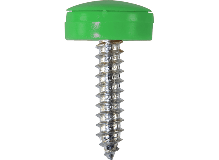 Security Number Plate Fasteners - Self-Tappers with Hinged Caps