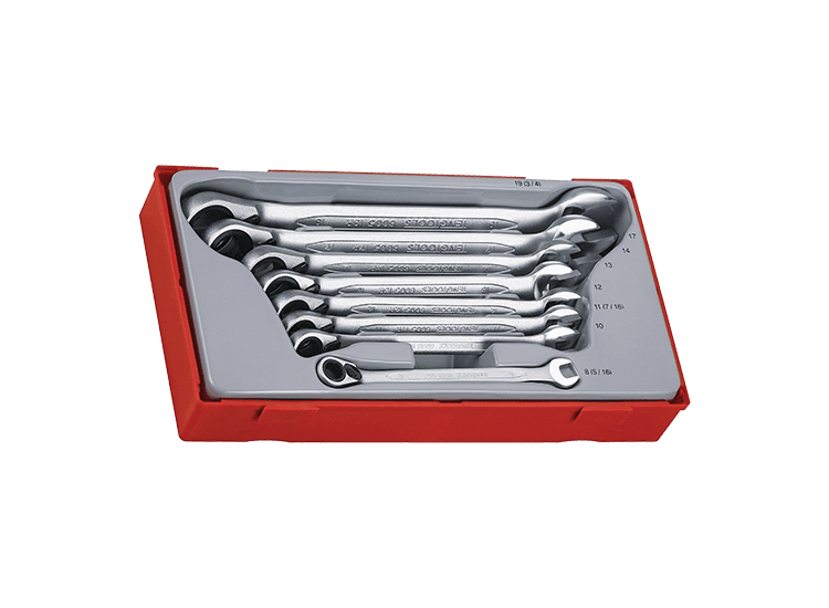 TENG TOOLS Reversible Ratcheting Combination Spanners Set